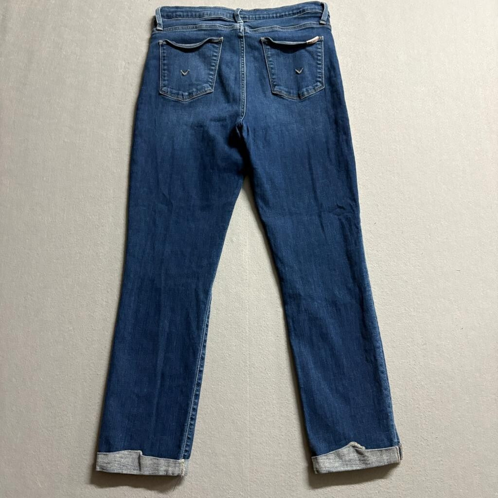 Hudson Blair High Rise Straight Crop Jeans Womens Size 30 Blue Denim
