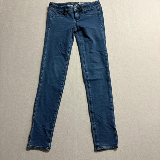 American Eagle Stretch Jegging Jeans Womens Size 0 Regular Blue Denim Low Rise