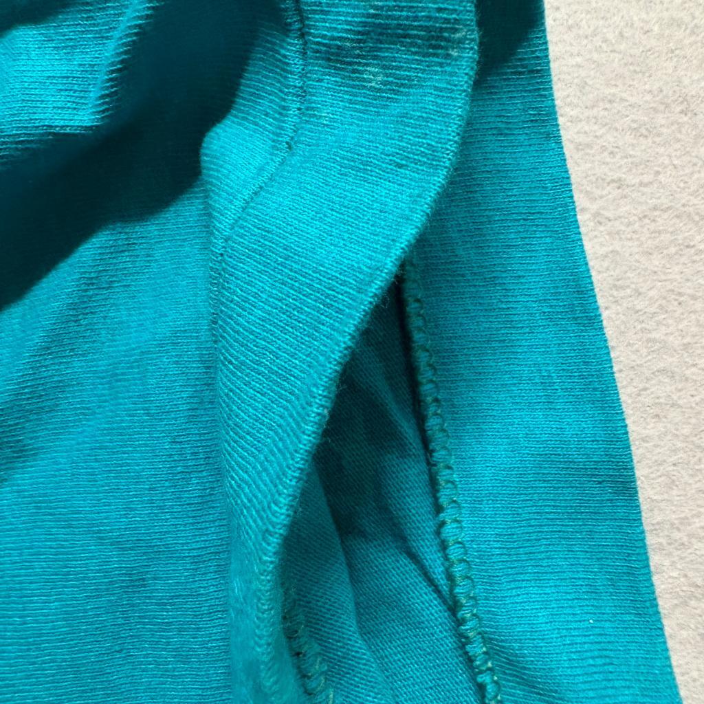 Vintage 90s Fruit of the Loom Blank Pocket T-Shirt Mens Large Teal Made in USA