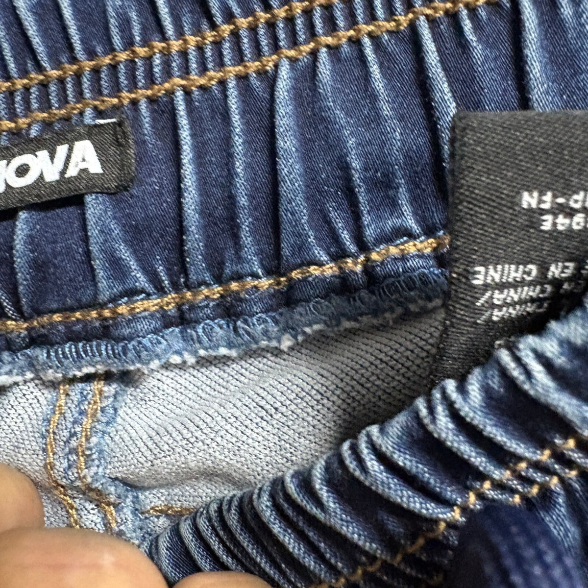 Fashion Nova Denim Joggers Womens Small Blue Elastic Drawstring Waist Jeans