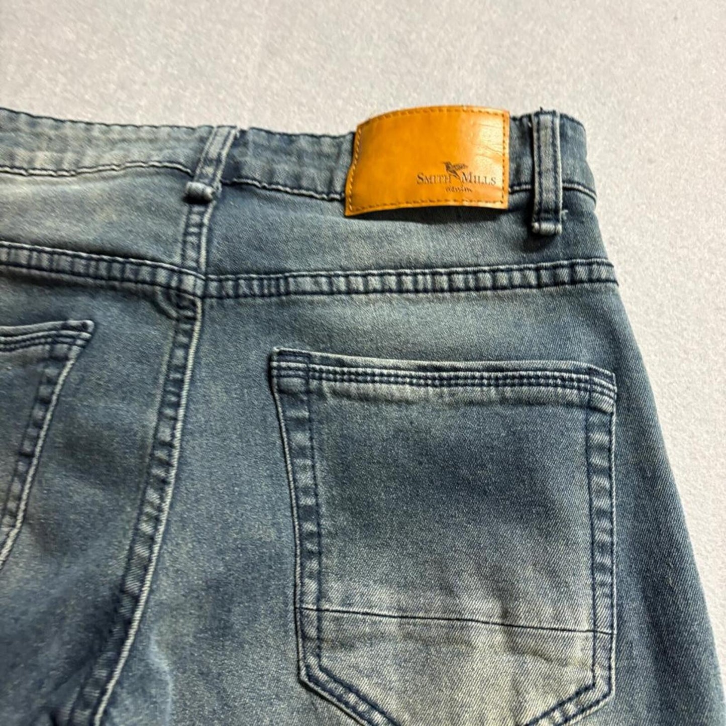Smith and Mills Denim Stretch Jeans Mens Size 29 Blue Slim Straight Fit