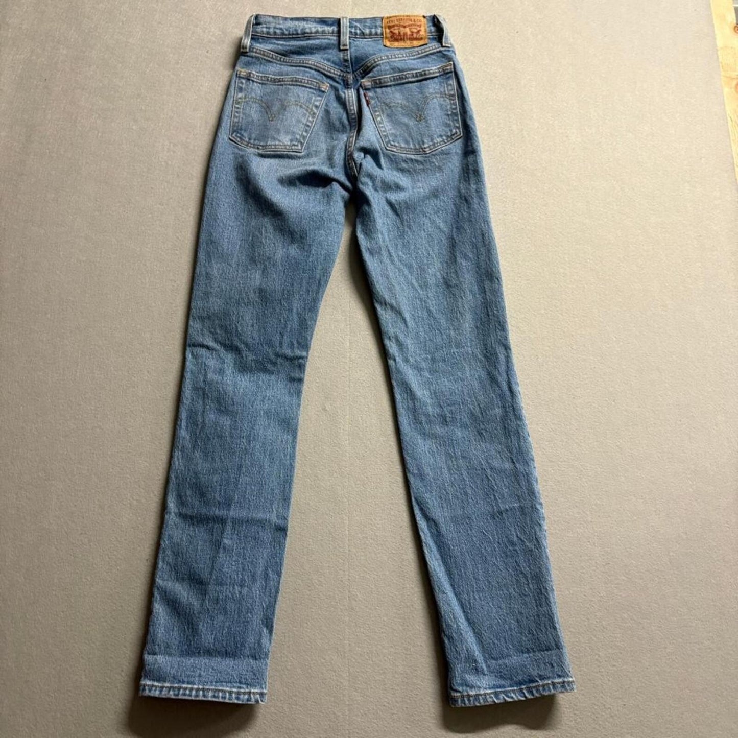 Levi's 501 Original Fit Jeans Womens W23 L30 Blue Denim Distressed Button Fly