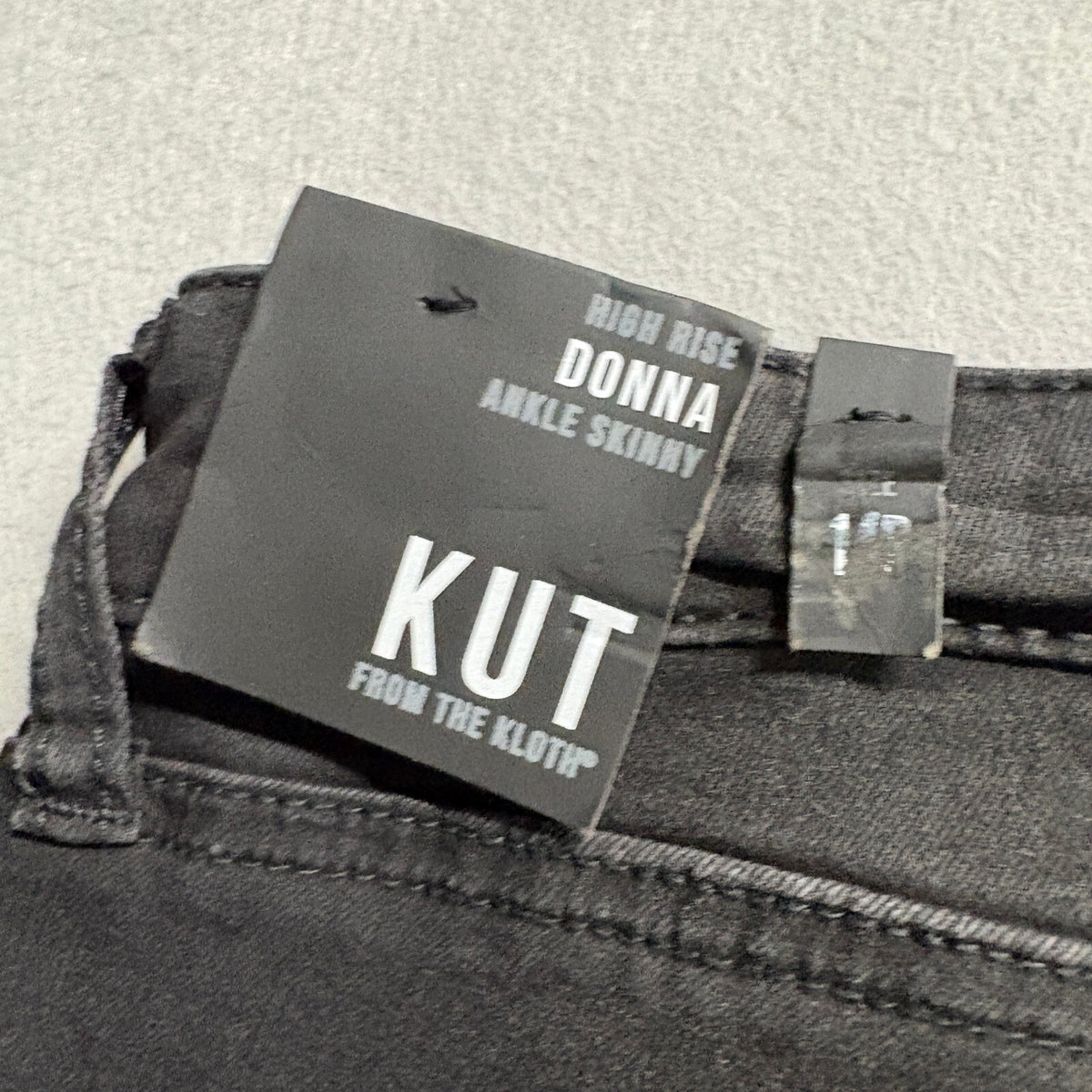 Kut From The Kloth Donna High Rise Ankle Skinny Jeans Womens 14P Black Raw Hem