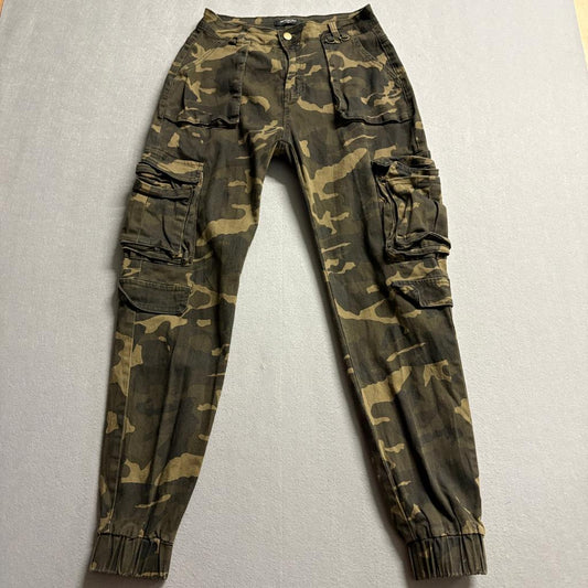 American Bazi Camo Cargo Jogger Pants Womens Medium Green Camouflage Utility