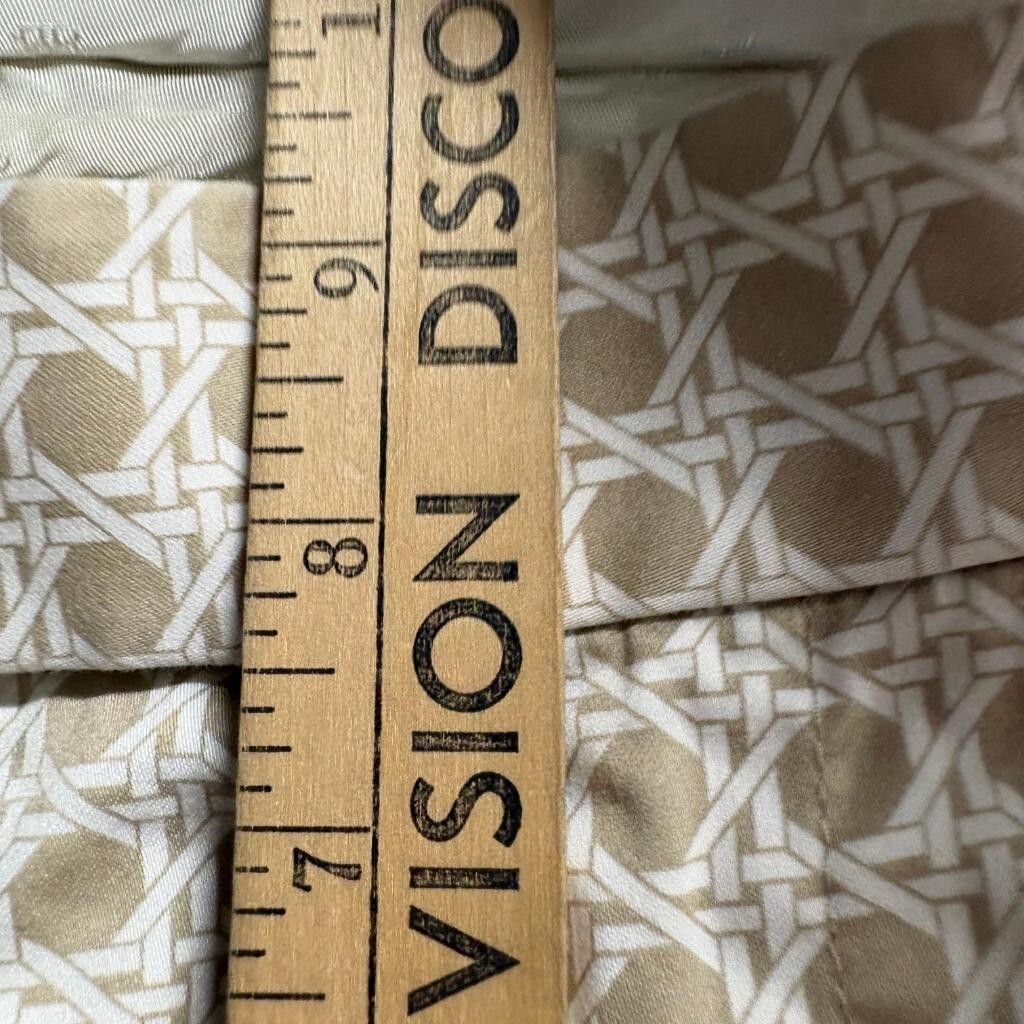 Banana Republic Pants Womens 4 Beige White Cane Print Stretch Cotton Chino