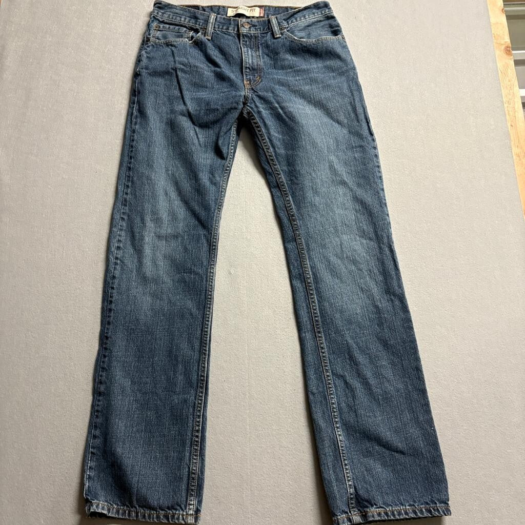 Levis 505 Straight Fit Jeans Mens 32x34 Blue 100% Cotton Denim Medium Wash