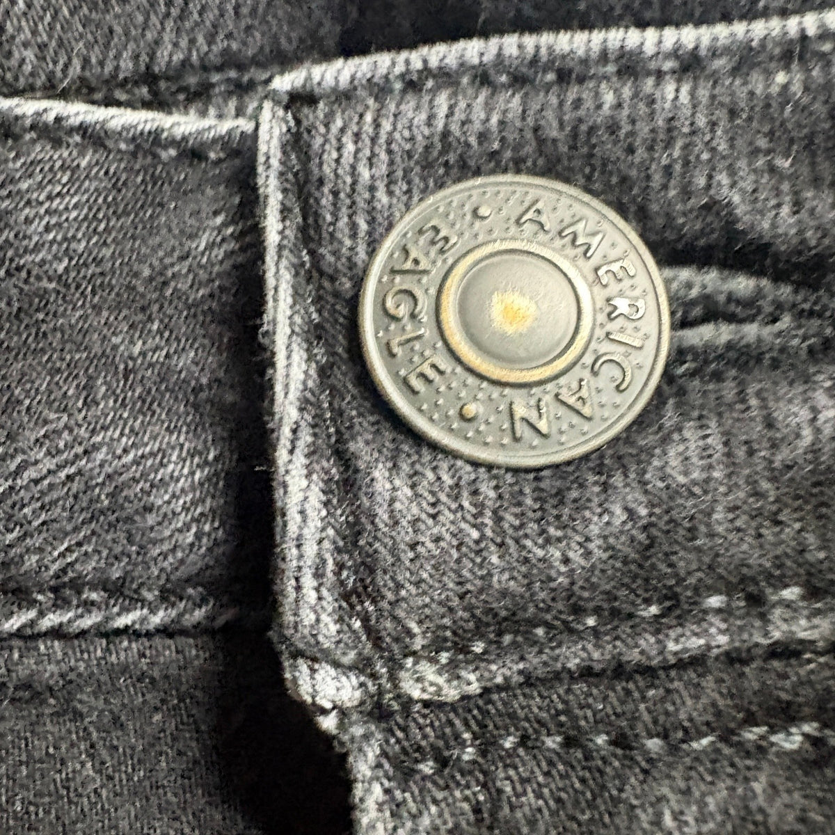 American Eagle Airflex+ Mens Jeans 29x30 Black Distressed Skinny Stretch Denim