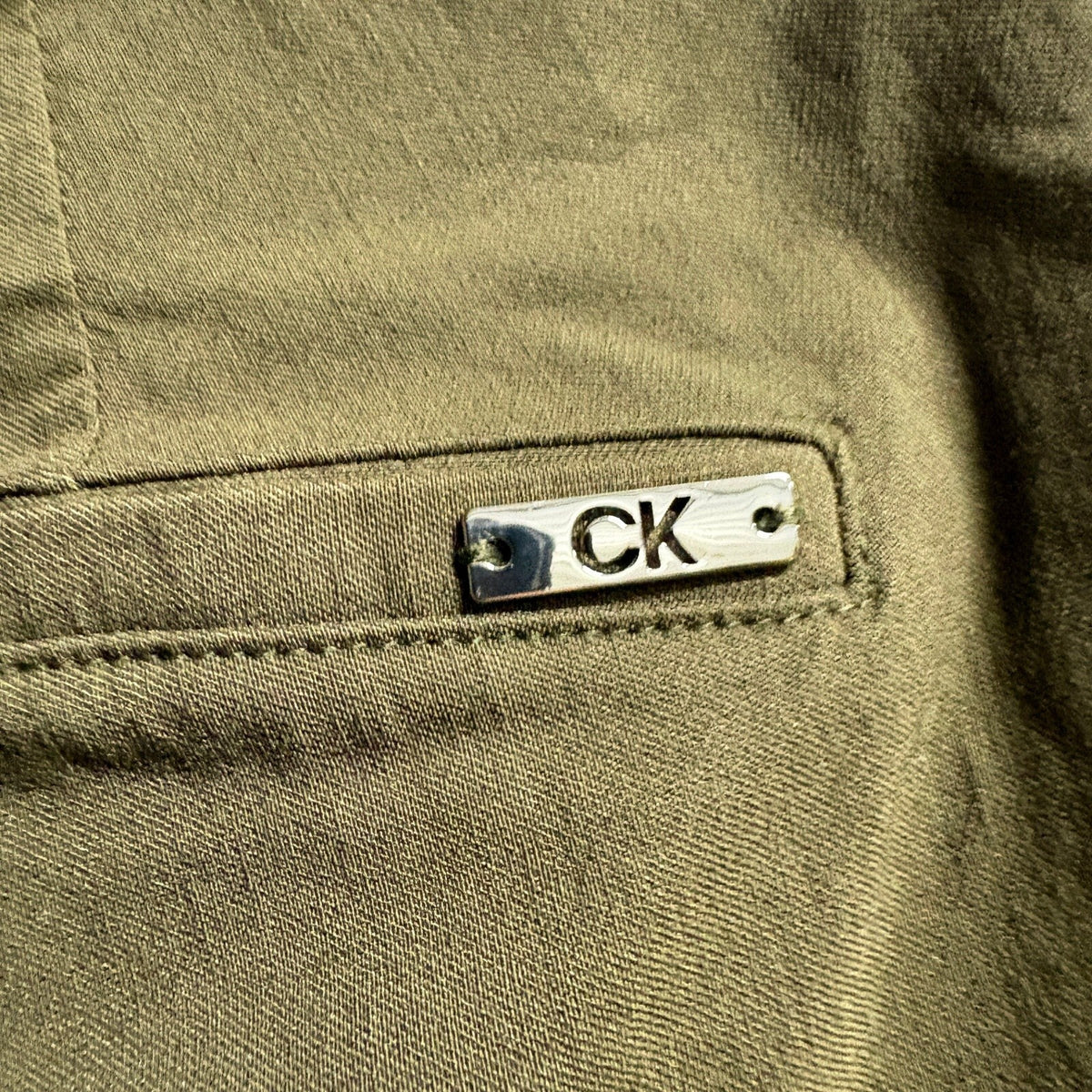 Calvin Klein Womens Pants Size 6 Olive Green Stretch Slim Fit Ankle Dress