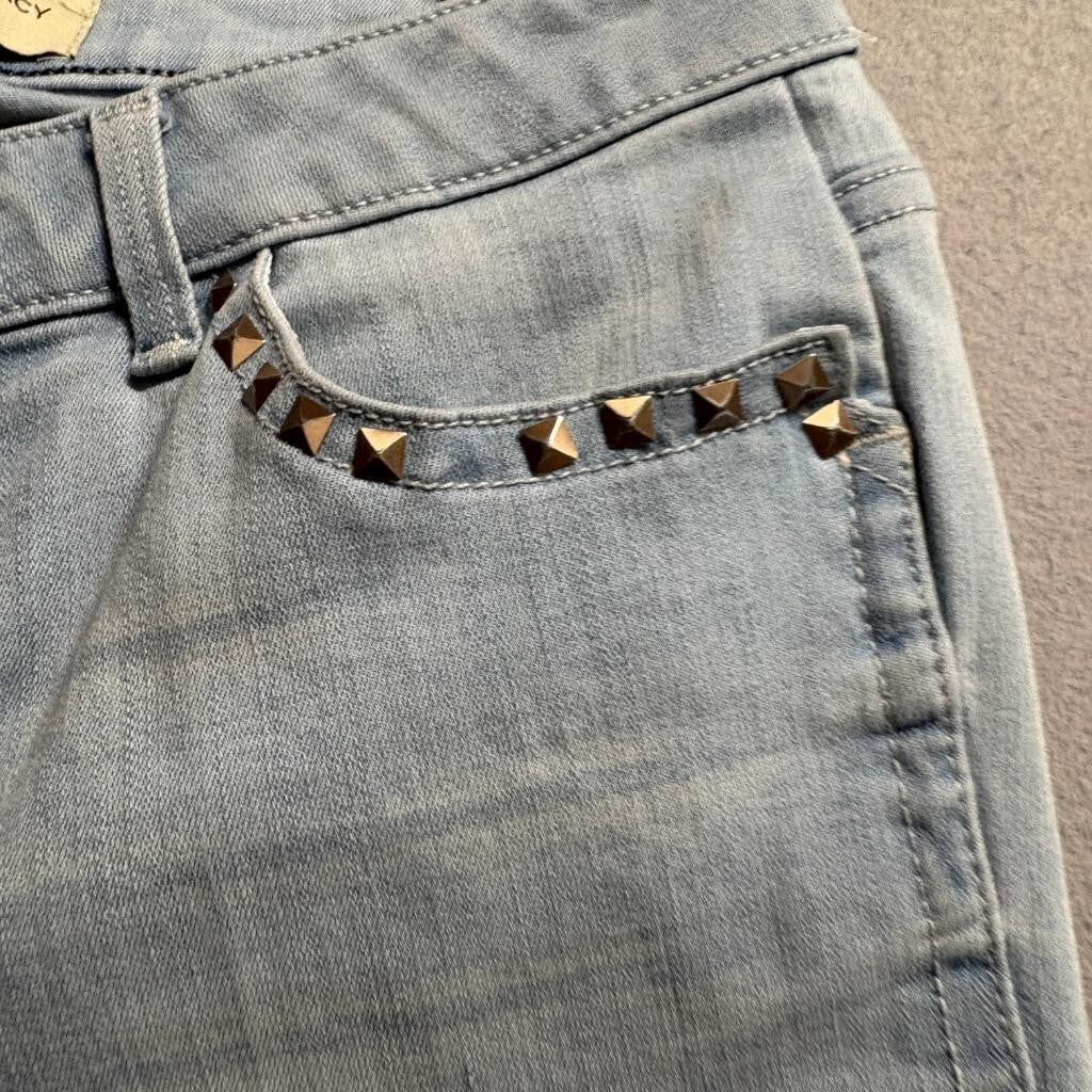 Jordache Legacy Womens Skinny Jeans Size 4 Light Wash Studded Pockets Stretch