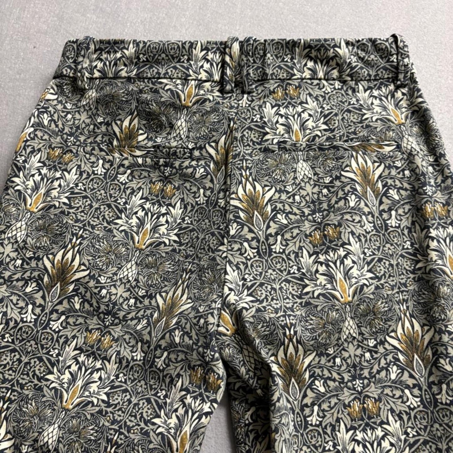 Morris & Co x HM Ankle Pants Womens 6P Floral Tapestry Print Cropped Trousers