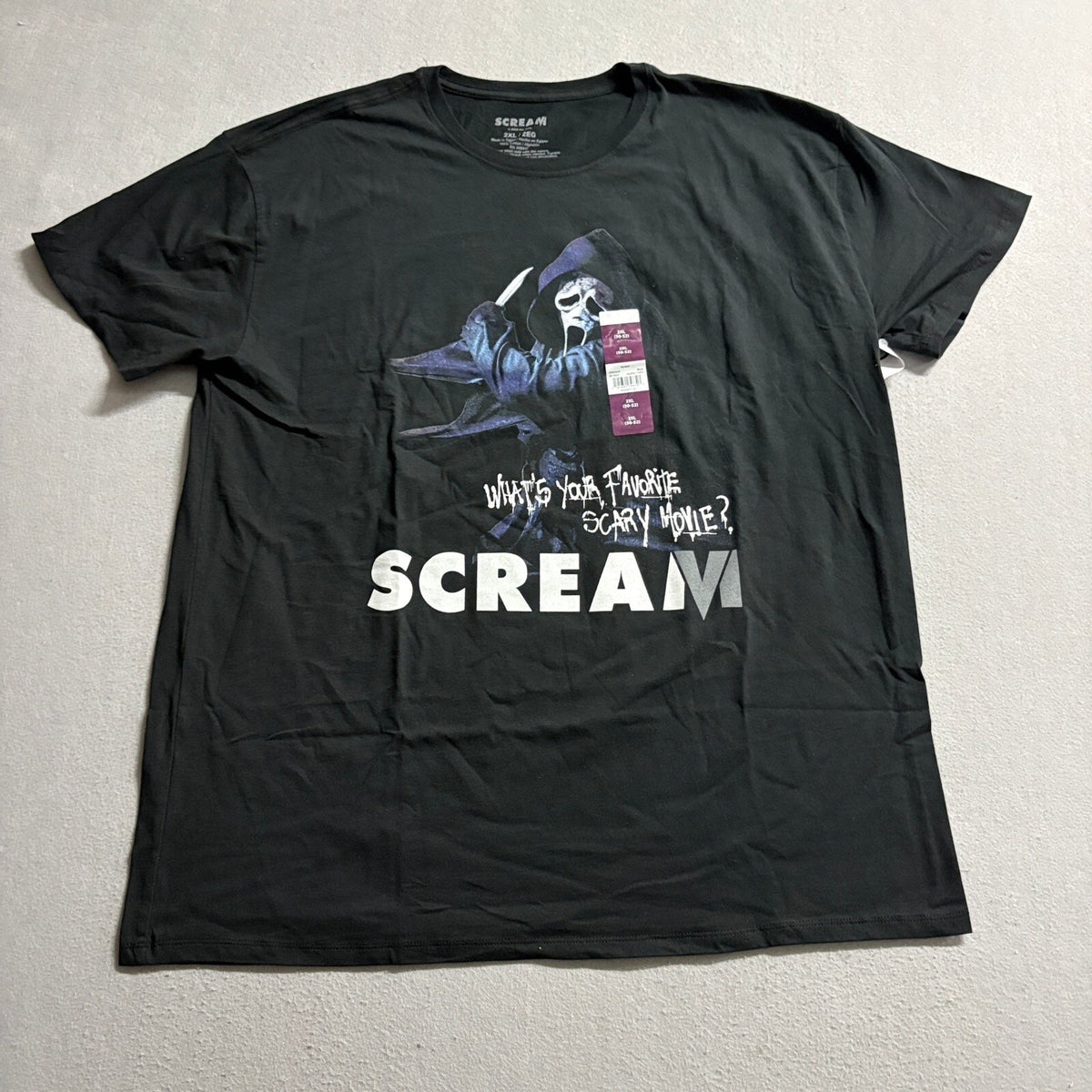 Scream Ghostface Scary Movie T-Shirt Mens 2XL Black Graphic Tee New