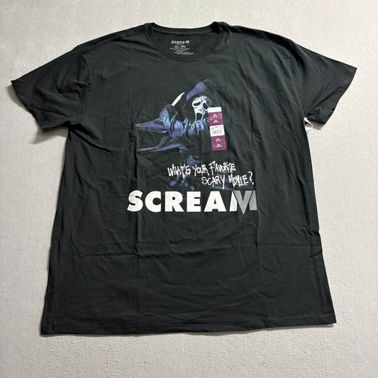 Scream Ghostface Scary Movie T-Shirt Mens 2XL Black Graphic Tee New