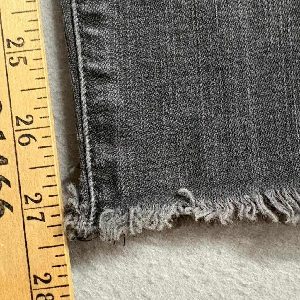 Madewell 10 High Rise Skinny Jeans Womens 28 Gray Button Fly Raw Hem Stretch