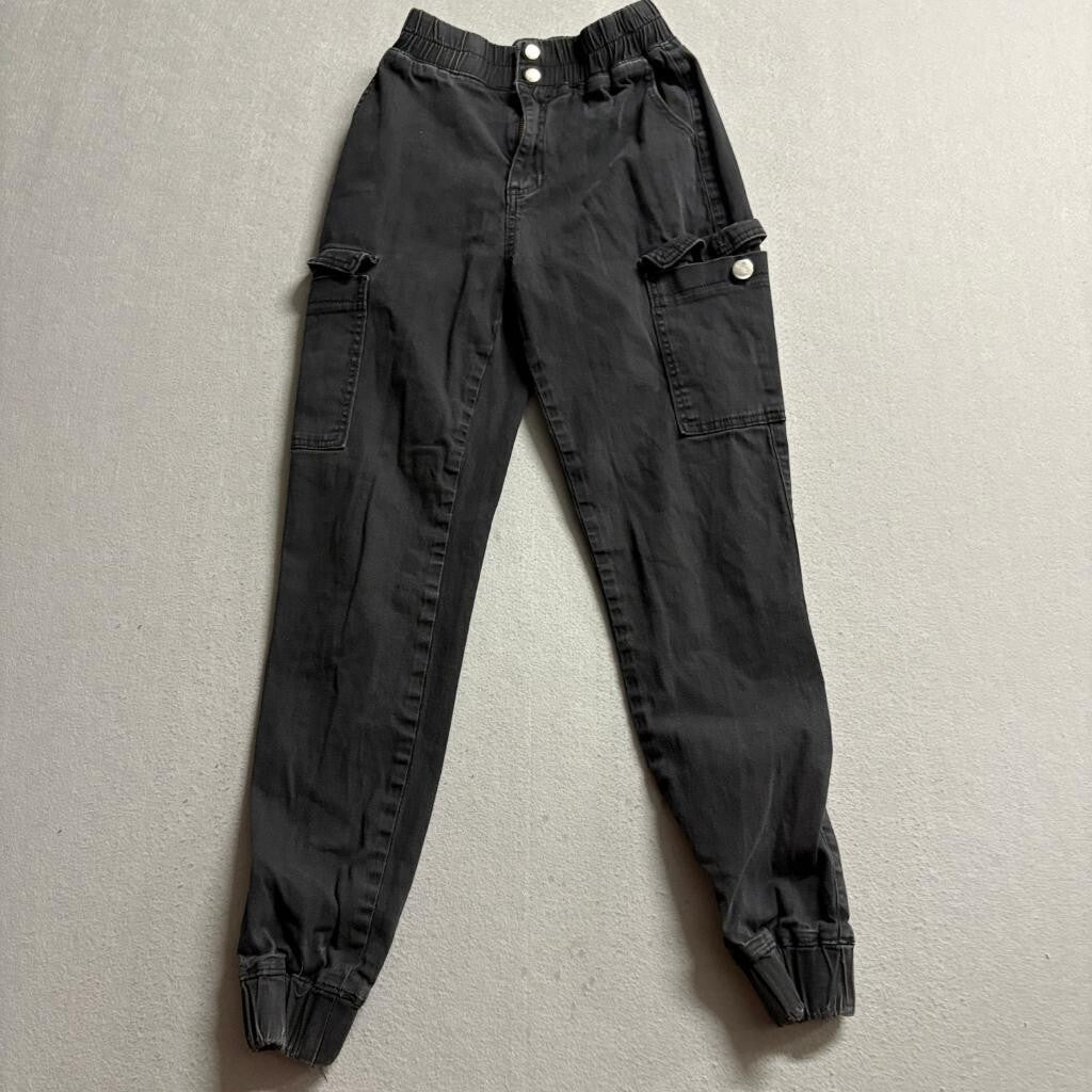 Hot Topic Cargo Jogger Pants Womens XS Black High Rise Elastic Waist Utility