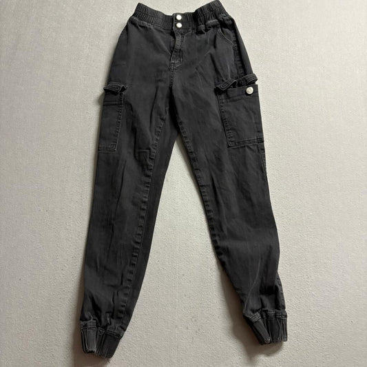Hot Topic Cargo Jogger Pants Womens XS Black High Rise Elastic Waist Utility