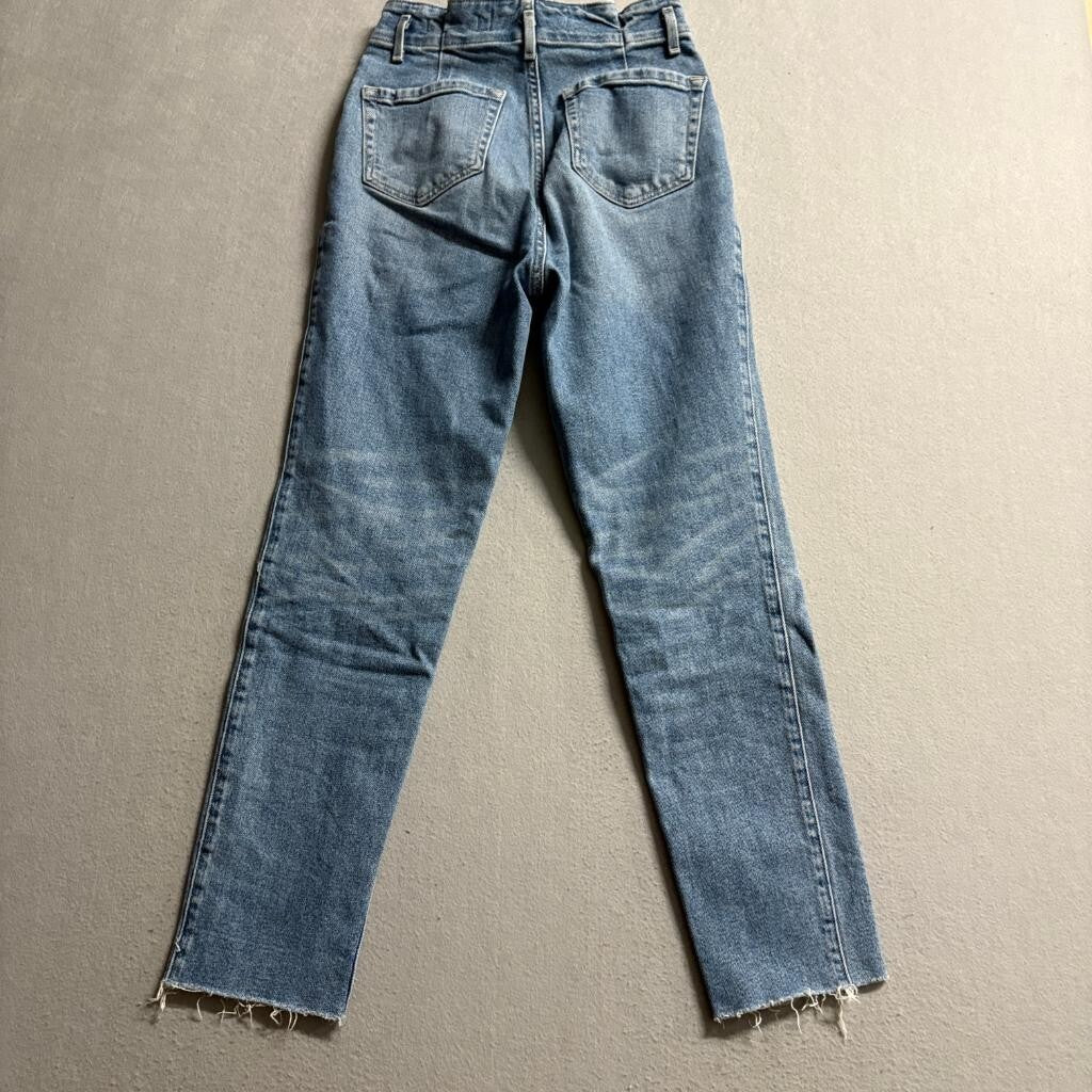 Hollister Curvy Ultra High Rise Mom Jeans Womens 00R W23 L27 Blue Denim Stretch