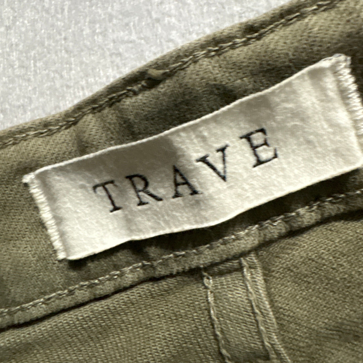 Trave Denim Colette Green Tambourine Jeans Womens Size 25 Raw Hem Made in USA