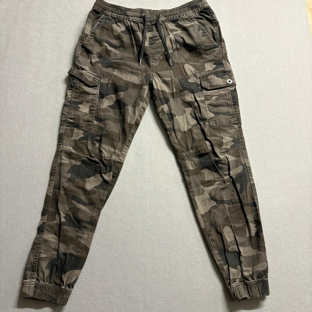 Denali Mens Cargo Jogger Pants Medium Camouflage Green Cotton Blend Drawstring