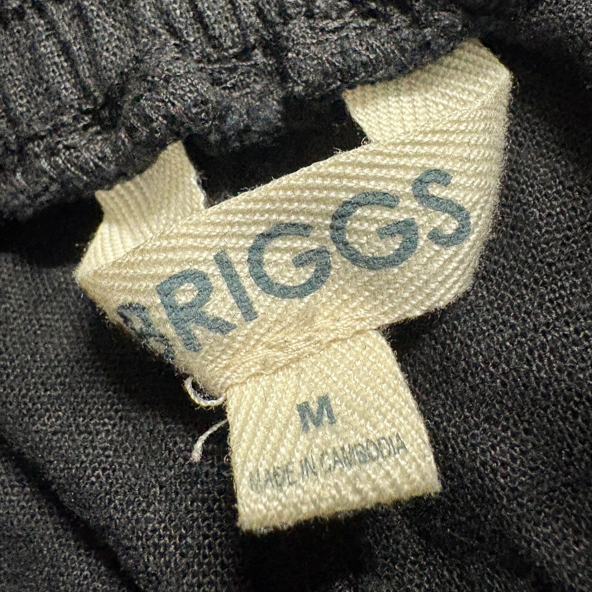 Briggs Womens Linen Blend Pants Medium Black Drawstring Elastic Waist Wide Leg