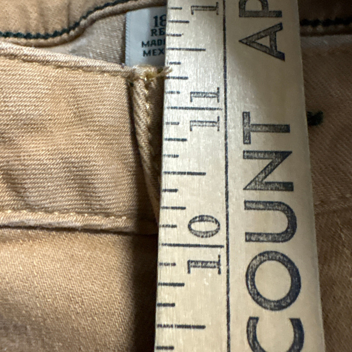 LL Bean Pants Womens 18 Reg Tan Brown BeanFlex Slim Leg Stretch Chino Casual