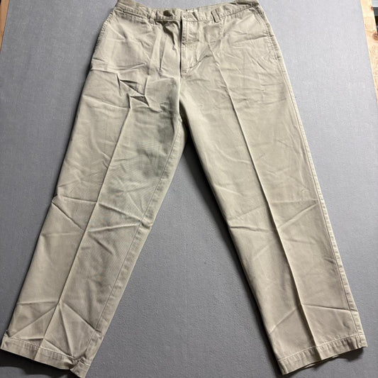 Merona Mens Chino Pants 38x32 Beige Khaki 100% Cotton Flat Front Casual