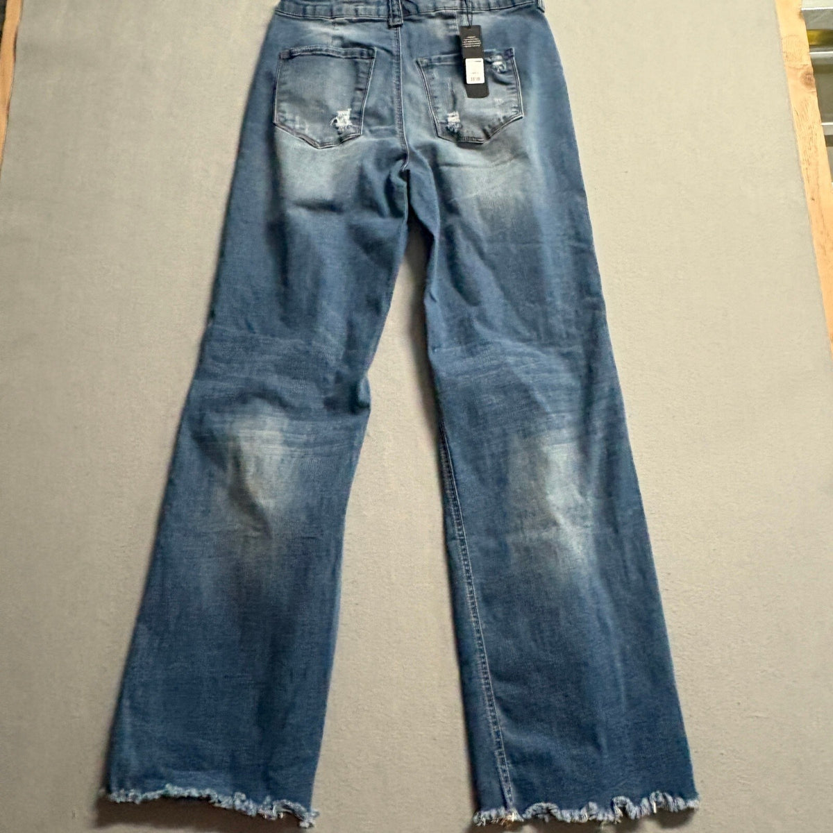 Fashion Nova Goldwater Canyon Ripped Wide Leg Jeans Size 3 Medium Wash NWT