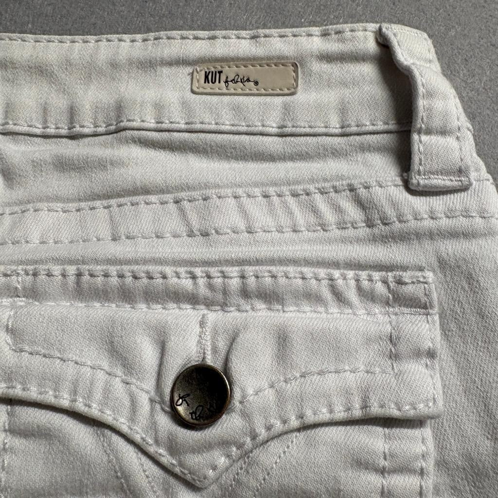 Kut from the Kloth Natalie High Rise Bootcut Jeans Womens Size 6 White Denim