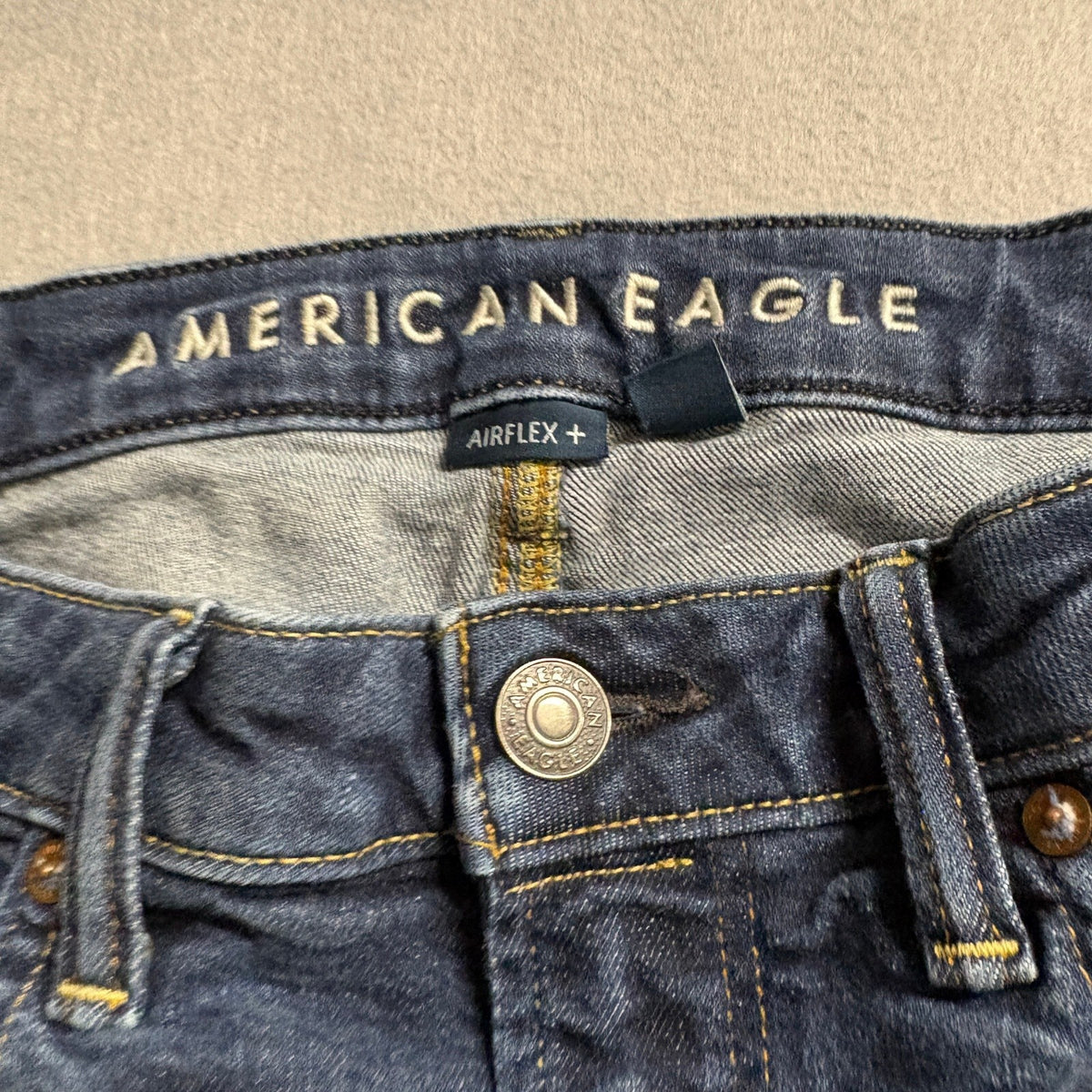 American Eagle Airflex+ Slim Straight Jeans Mens 31x32 Dark Wash Stretch Denim - Photo 3