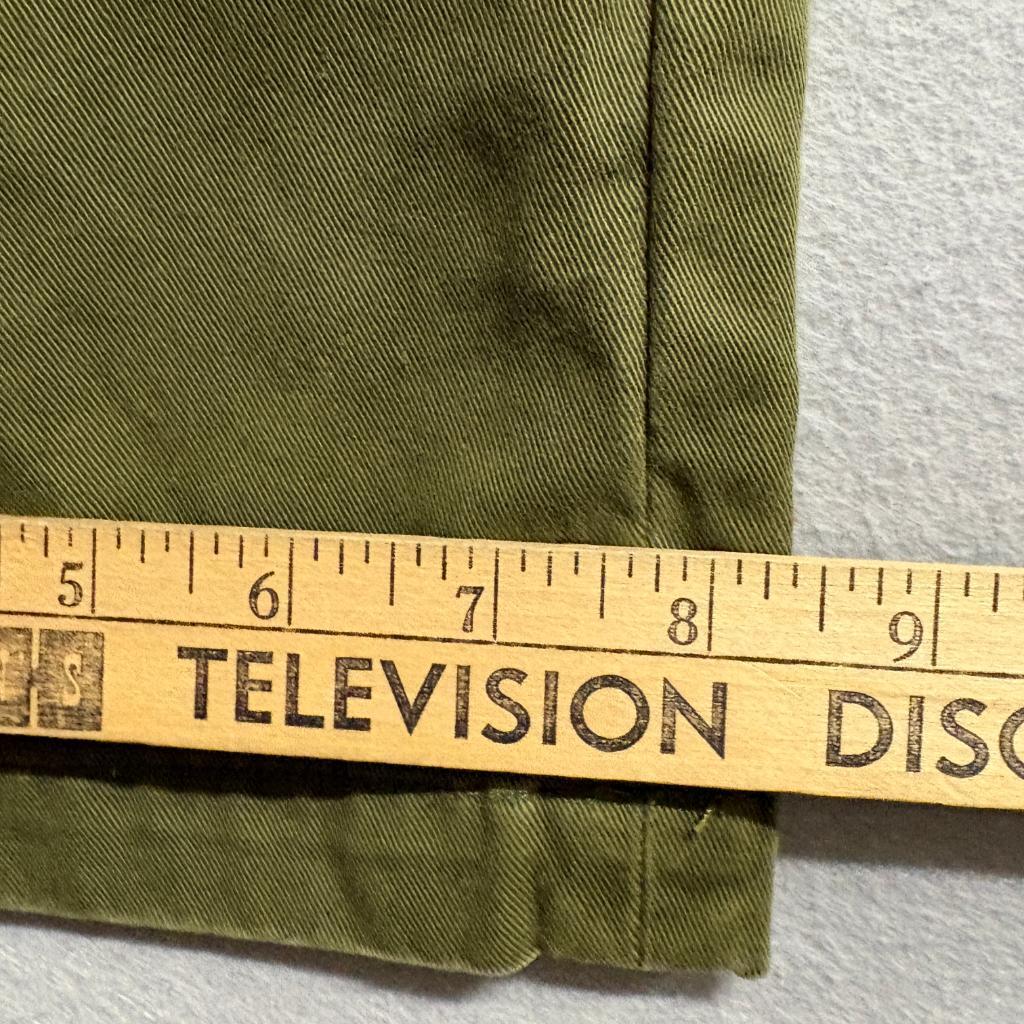 Trovata Boys Chino Pants Size 30 Olive Green 100% Cotton Button Fly Straight Leg