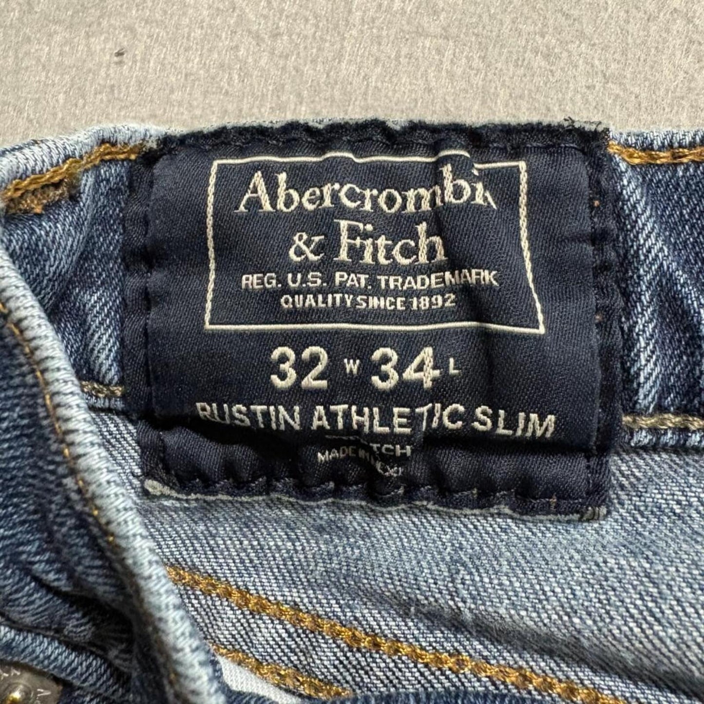 Abercrombie & Fitch Rustin Athletic Slim Jeans Mens 32x34 Blue Stretch Denim