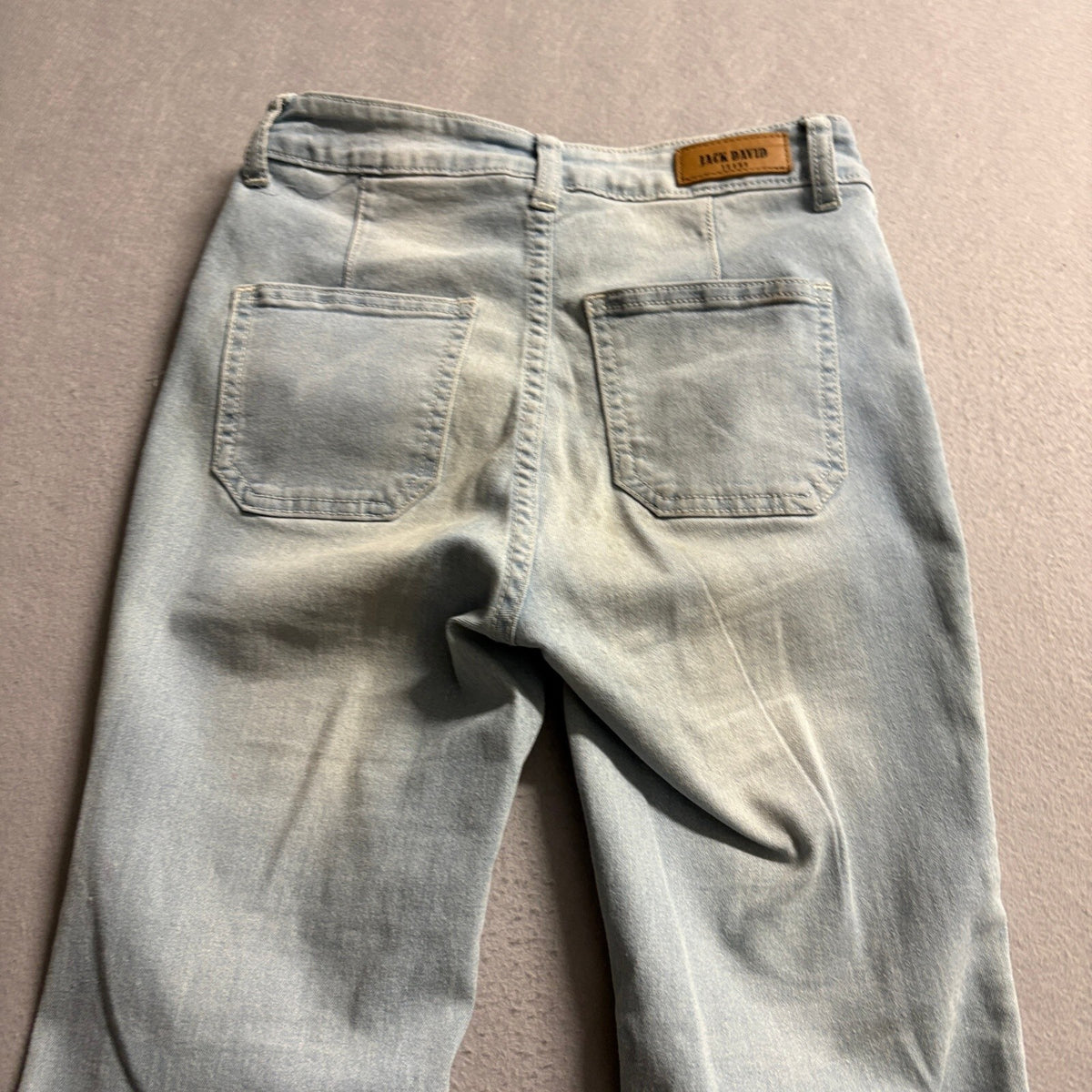 Jack David Premium Denim Lace Up Front Flare Jeans Womens Size 1 Light Wash Y2K