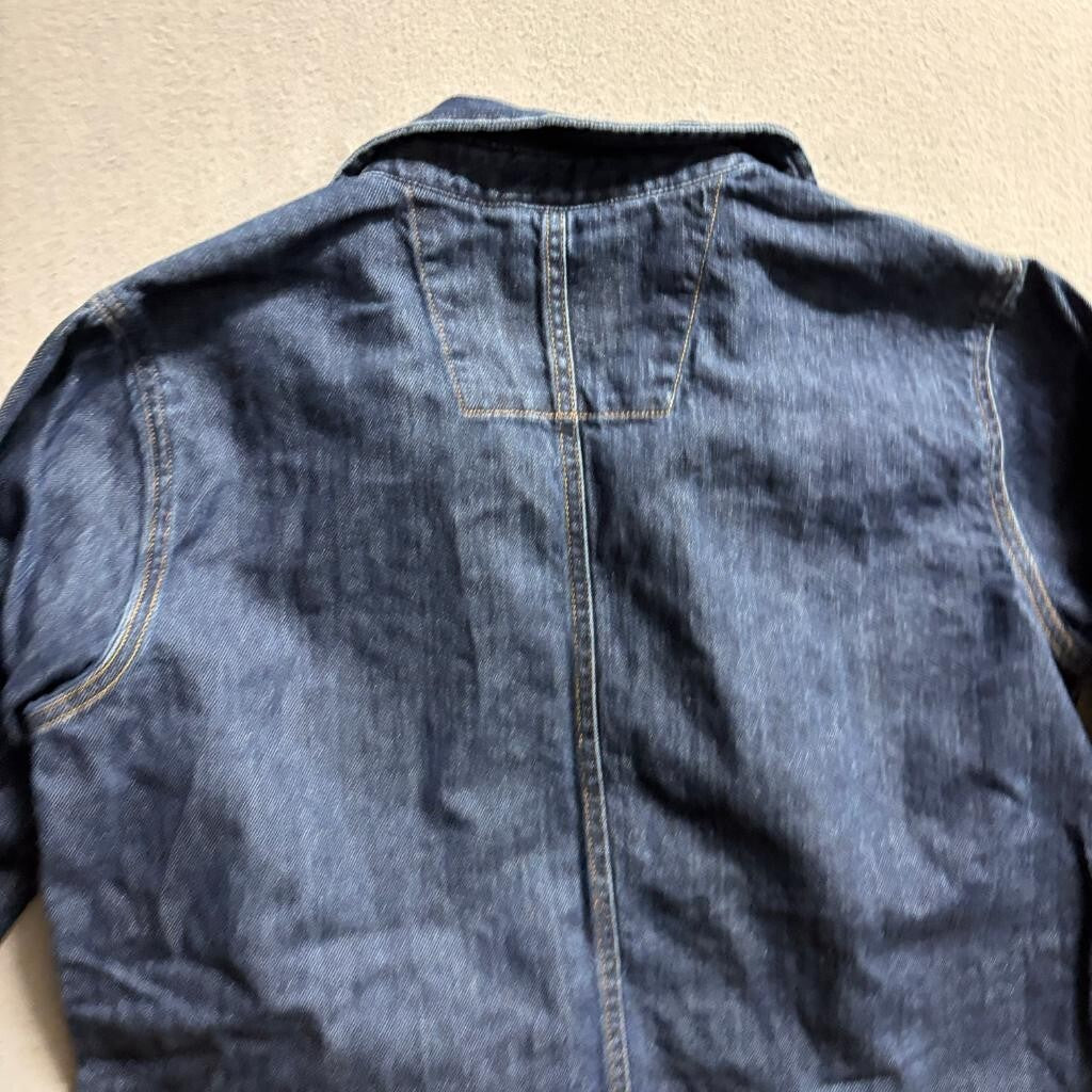 Carhartt Denim Button Down Shirt Womens Medium Blue Jean Workwear Relaxed Fit