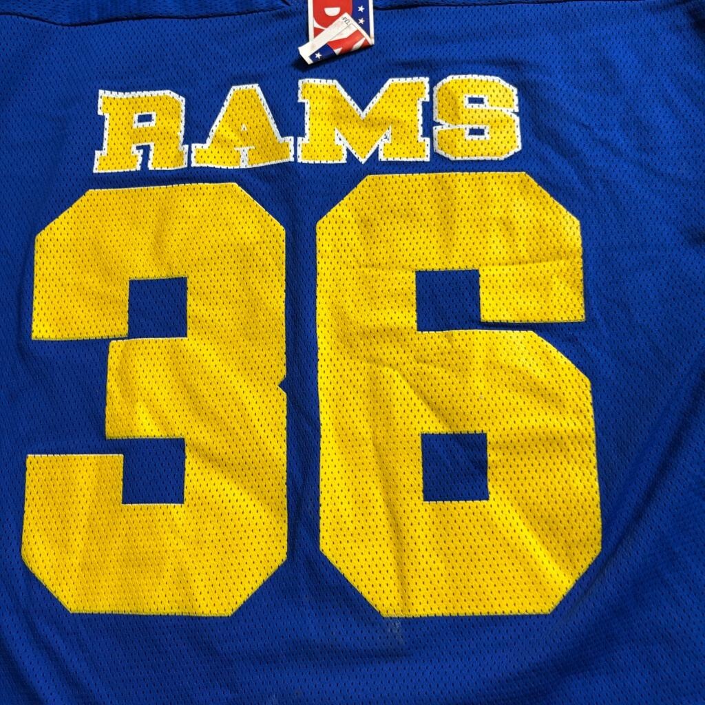 Vintage Los Angeles Rams Competitor Mesh Jersey Mens XL Blue Yellow 36 USA Made