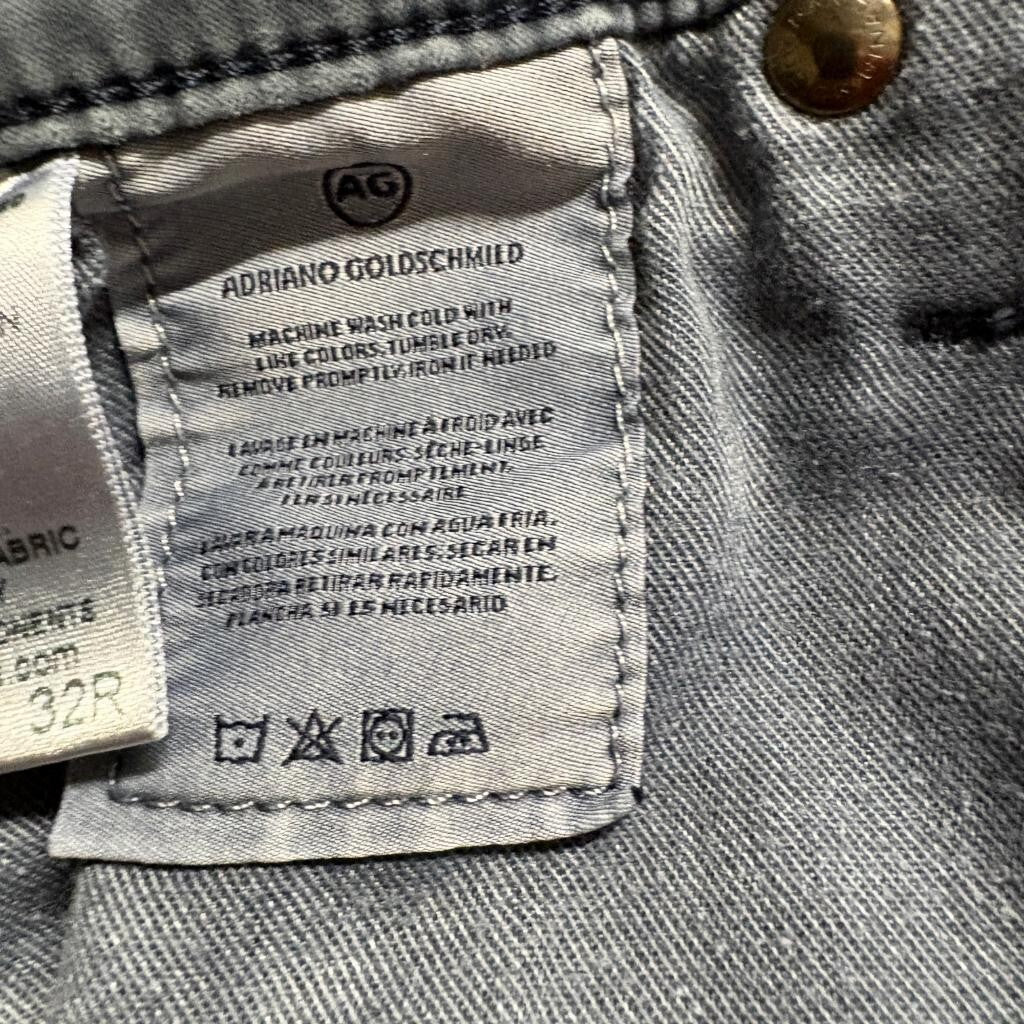 AG Adriano Goldschmied The Prima Cigarette Leg Jeans Womens 32R Gray Stretch