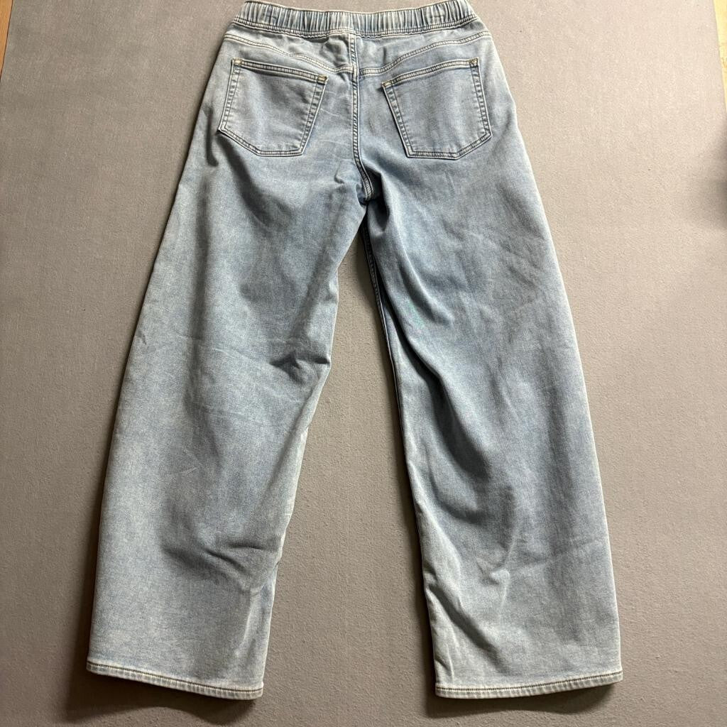 Gap Wide Leg Denim Joggers Womens Small Regular Light Wash Elastic Waist