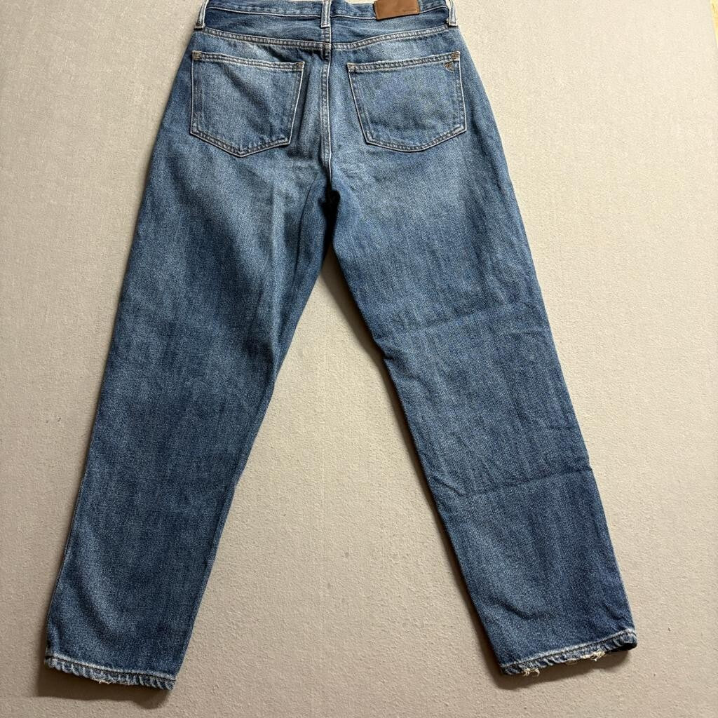 Madewell The Momjean High Rise Denim Jeans Womens Size 27 Medium Wash 100%