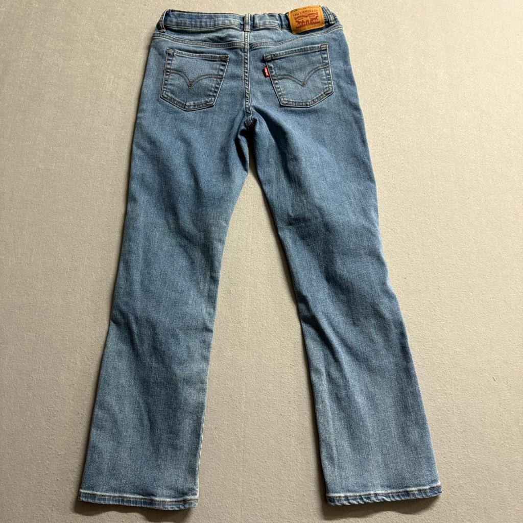 Levi's Boys Bootcut Jeans Size 12 Reg Blue Denim Adjustable Waist Stretch