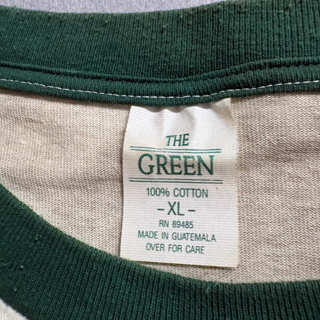Vintage Nike Bootleg T Shirt Mens XL Cream Green Ringer Jordan Dream It Swoosh