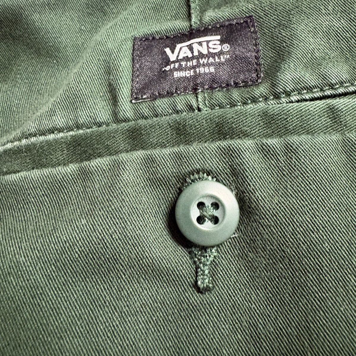 Vans Authentic Chino Slim Fit Pants Mens 30 Green Stretch Skate Casual Trousers