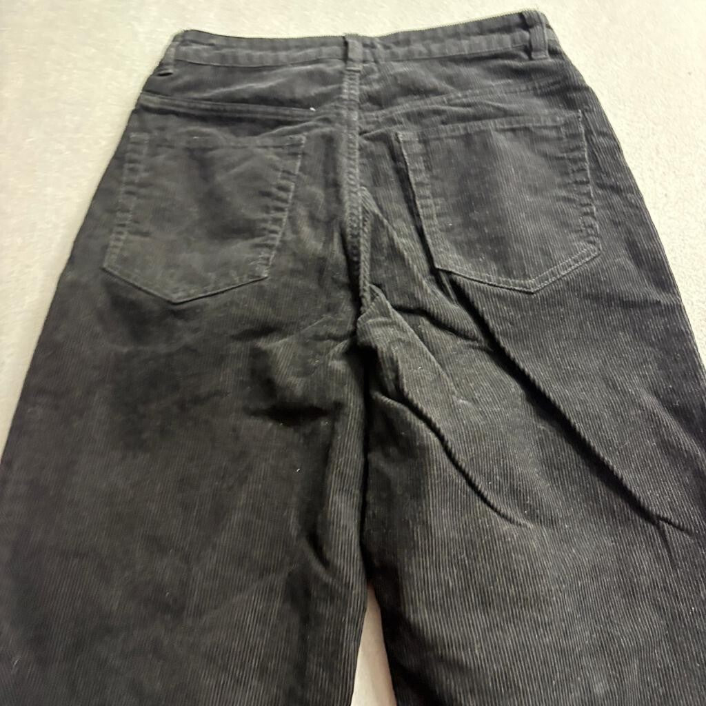 H&M Divided Corduroy Pants Womens Size 2 Black Wide Leg High Rise Cotton
