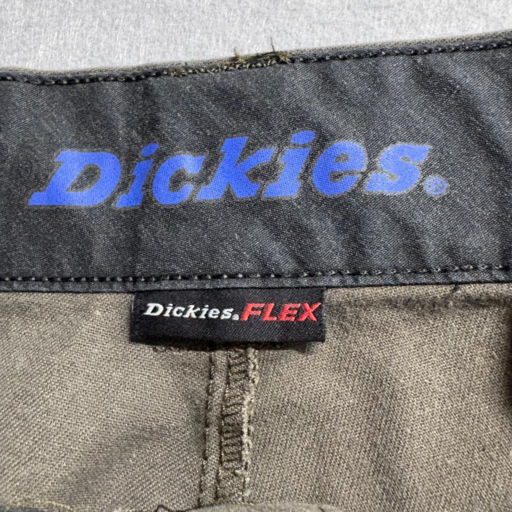 Dickies Flex Mens Cargo Pants 36x32 Green Brown Workwear Utility Trousers