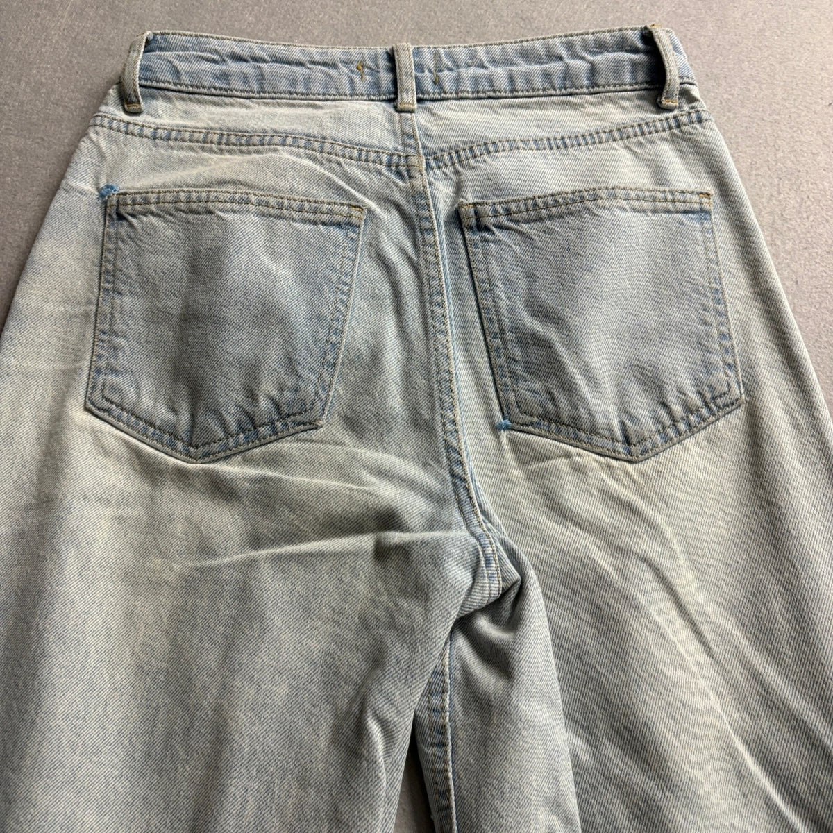 DeFacto Wide Leg Jeans Womens Size 2 Light Wash Denim High Rise Seam Front