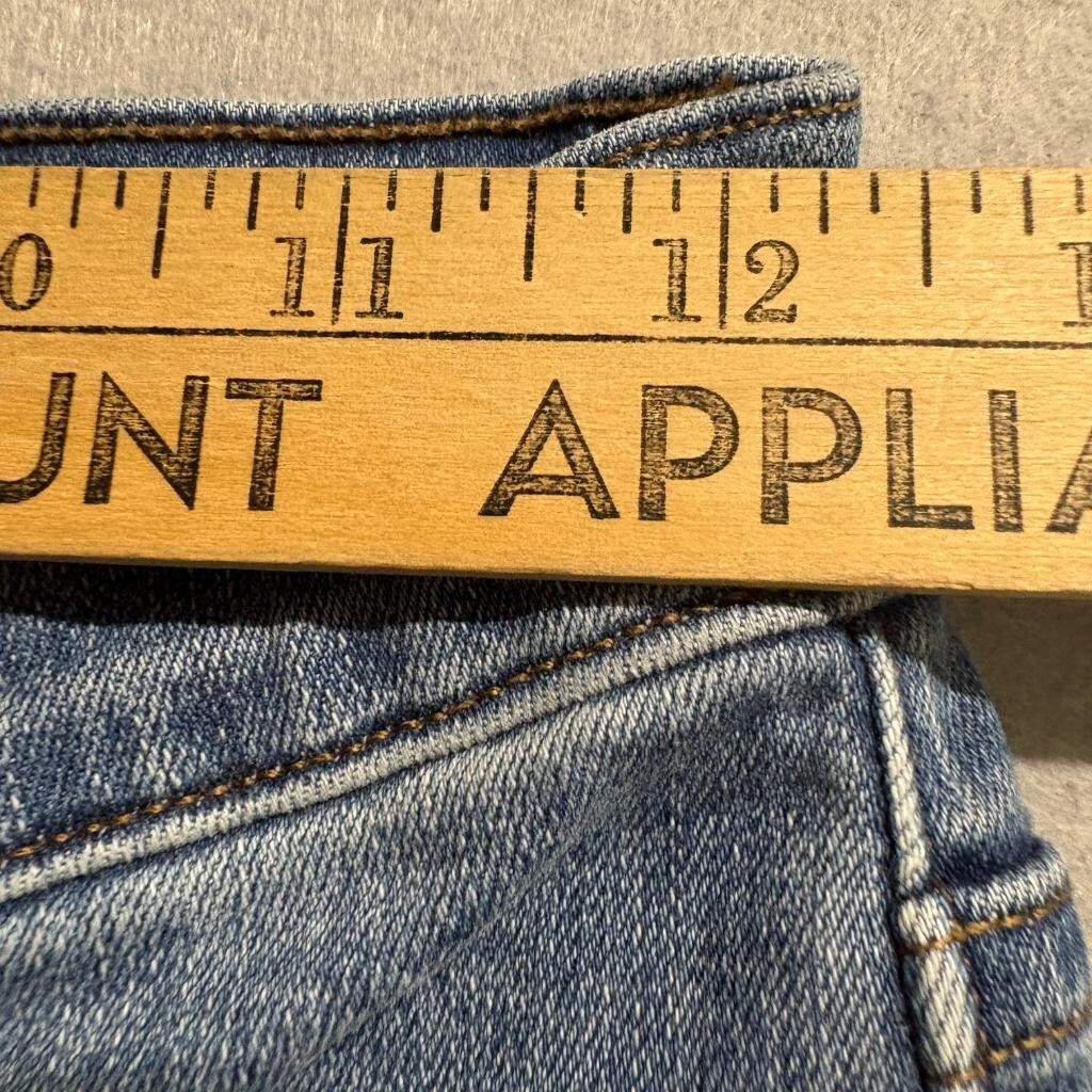 Madewell 9 Inch Mid Rise Skinny Jeans Womens 25 Distressed Raw Hem Blue Denim
