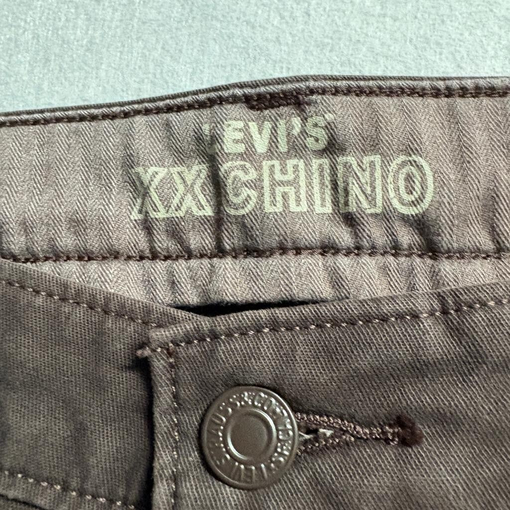 Levis XX Chino Pants Mens 30x30 Brown Standard Taper Stretch Casual Cotton