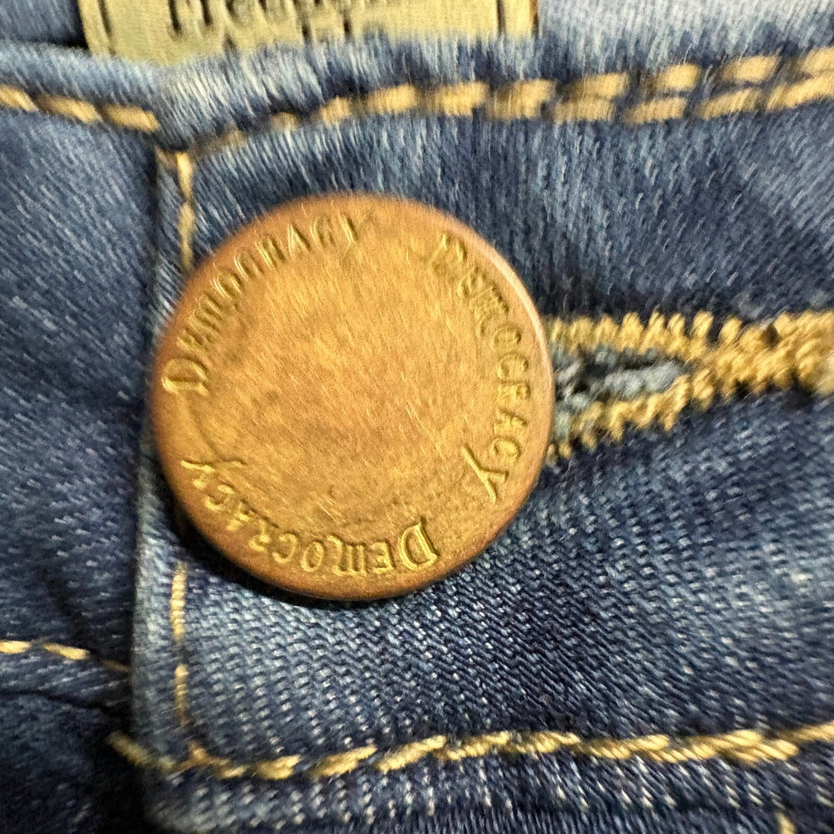 Democracy Freedom Ankle Skimmer Jeans Womens 6 Blue Denim Stretch Crop