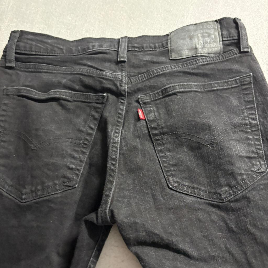 Levi's 512 Slim Taper Jeans Mens 32x30 Black Denim Stretch Pants PC9-28833-0287