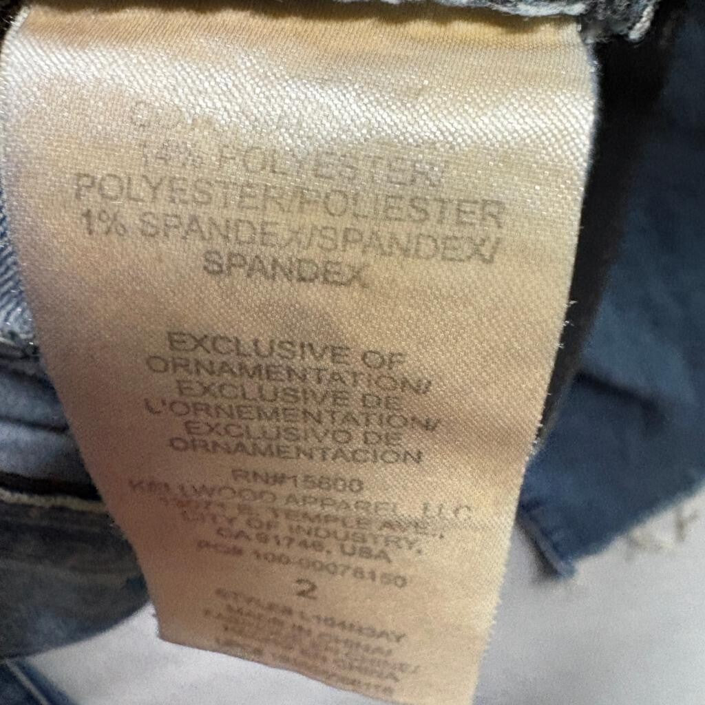 Wit & Wisdom Ab-Solution Straight Leg Jeans Womens Size 2 Blue Raw Hem Stretch