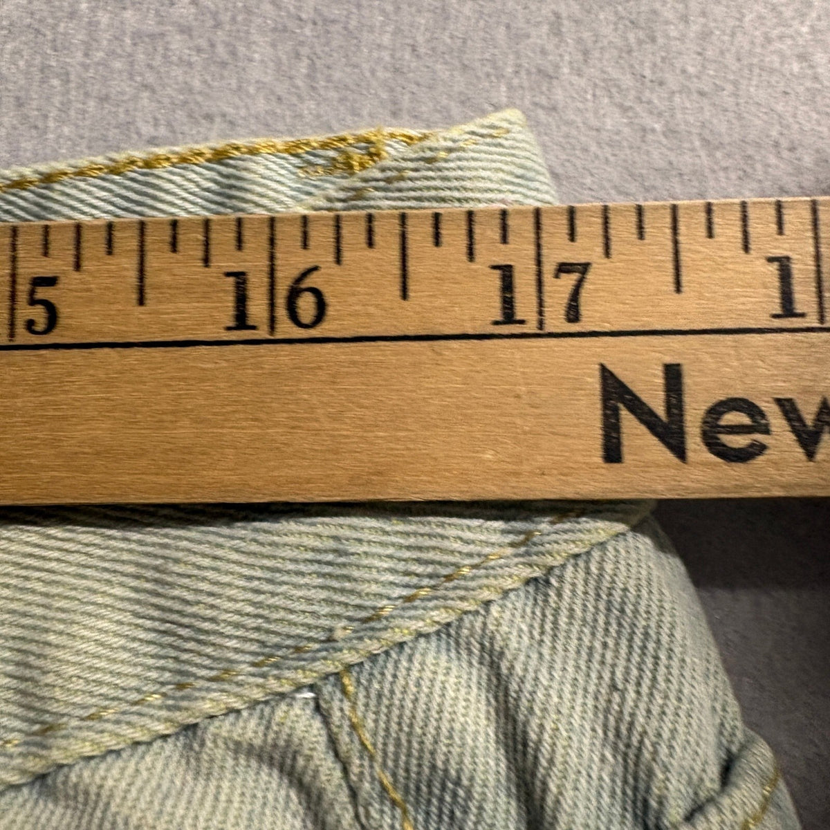 Unbranded Distressed Jeans Mens 3XL Light Wash Yellow Mesh Ripped Denim Pants