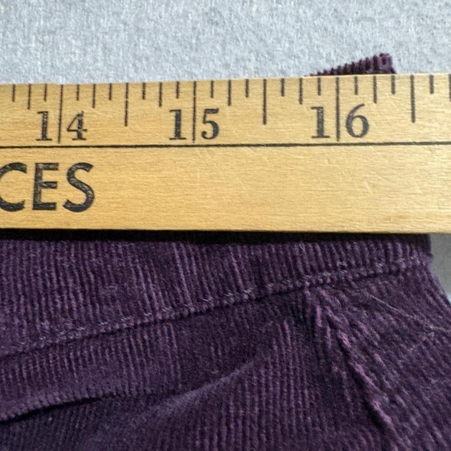 Gloria Vanderbilt Corduroy Pants Womens 12 Short Purple Stretch Straight Leg