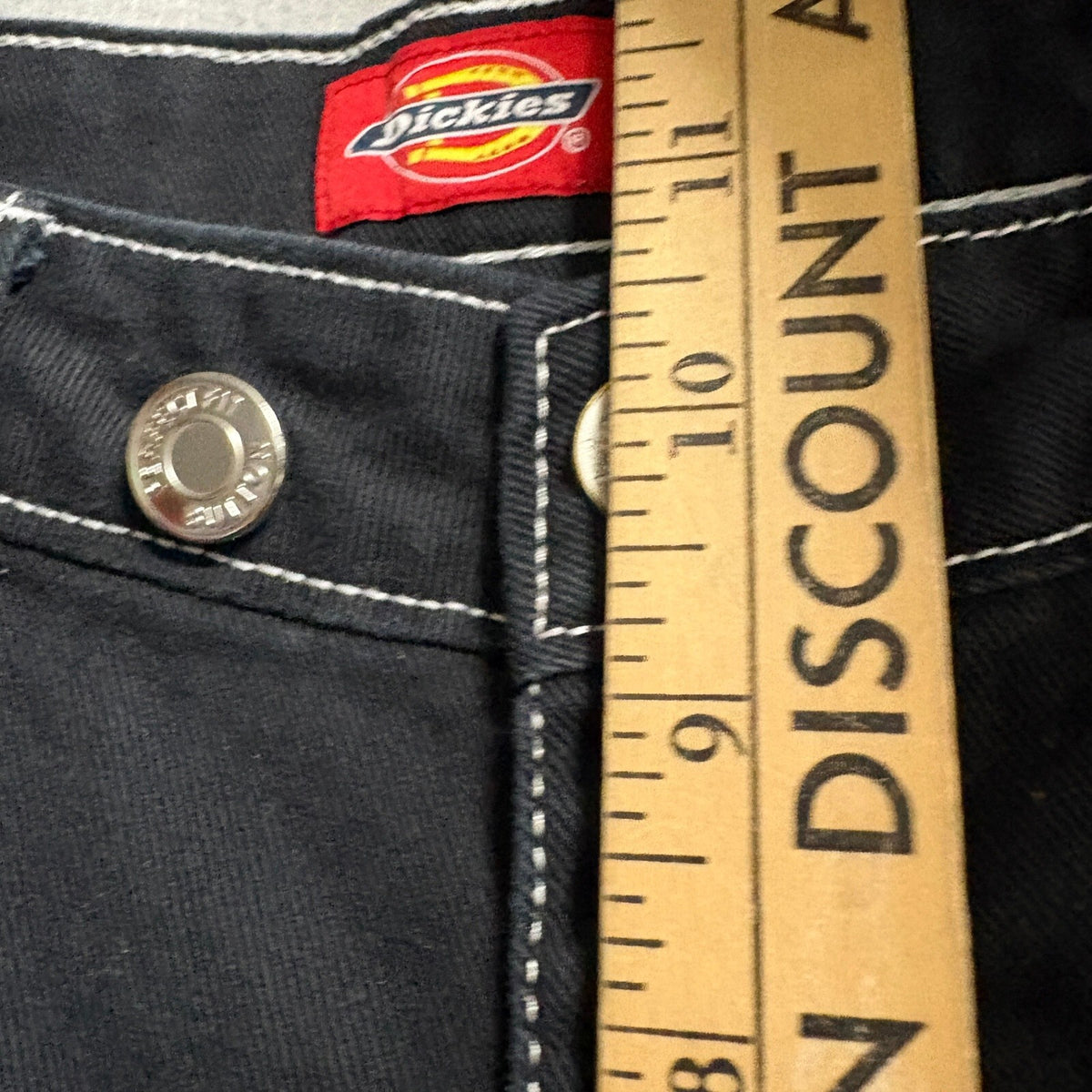 Dickies Girl Work Pants Size 7/28 Black Contrast Stitch Utility Carpenter Y2K